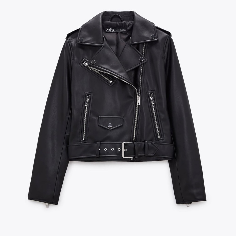 Zara Faux Leather Biker Jacket
